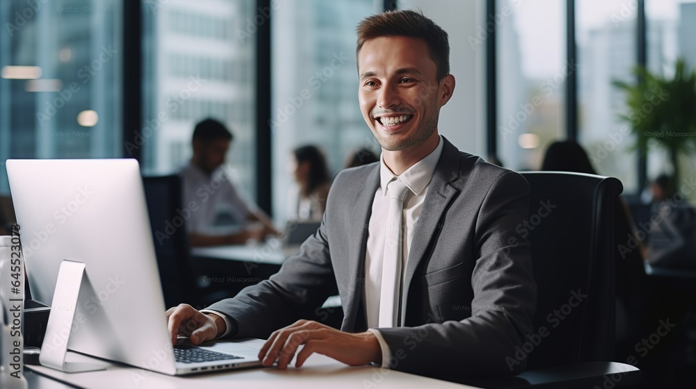 Canvas Prints businessman working on laptop computer