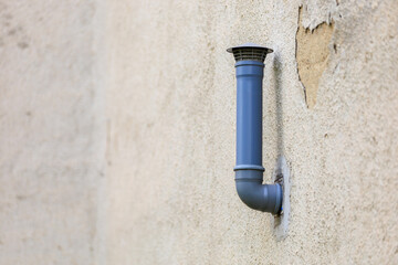 Autonomous heating exhaust pipe. Background with selective focus and copy space