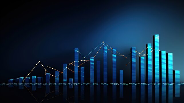 stock and investment economy. Futuristic raise arrow chart digital transformation abstract technology background. generative ai