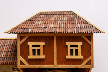 Wood carving as a hobby. Background with selective focus and copy space