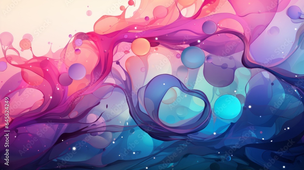 Wall mural an abstract background with a fluid bubble pattern with waves and interesting shapes. generative ai.