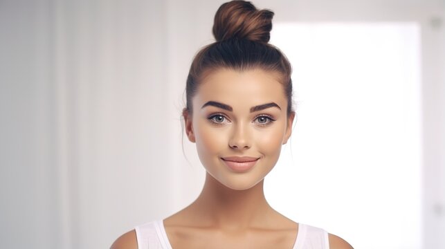 beauty woman with perfect healthy glow skin facial