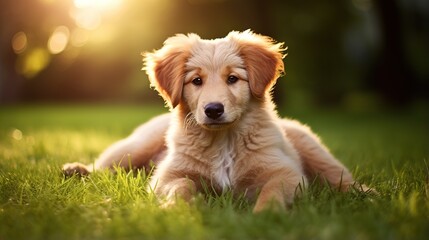Golden retriever puppy. generative ai