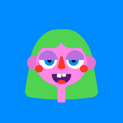 Pinky Girl avatar illustration with big eyes