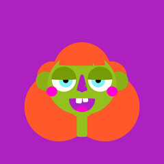 Zombie Girl avatar illustration with big eyes