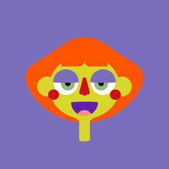 Green Girl avatar illustration with big eyes