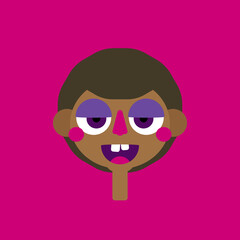 Black Boy avatar illustration with big eyes