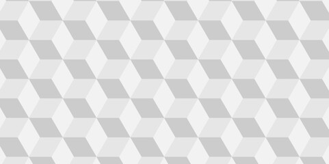 Seamless geometric pattern abstract background. abstract cubes geometric white and gray color hexagon technology background. digital cube honeycomb Front view of white texture for background.