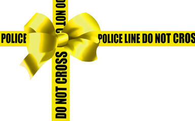 Here is a gold bow and ribbons isolated on a white background.