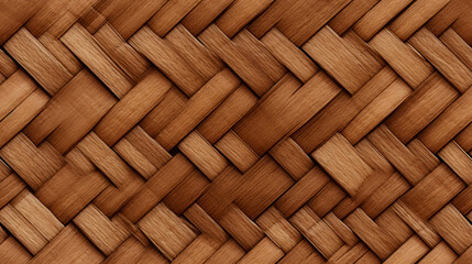 Seamless Tile - Woven Wood Strips - Generative Ai