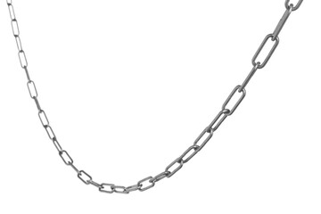Naklejka premium One common metal chain isolated on white
