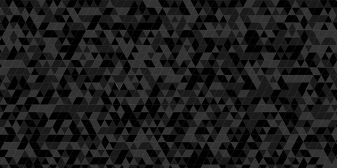 Abstract seamless small geomatric dark black pattern background with lines Geometric print composed of triangles. Black triangle tiles pattern mosaic background.	
