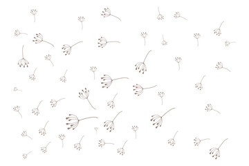 Dandelion Flower Logo Design Simple Vector Minimalist Symbol Template