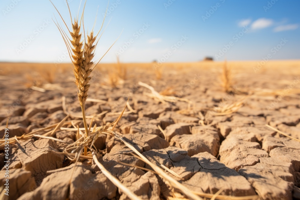 Poster drought and crop failure. the concept of hunger and food security of the planet. background