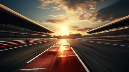 Selbstklebende Fototapeten Motorsport f1 racing track in motion. Generative AI © coco