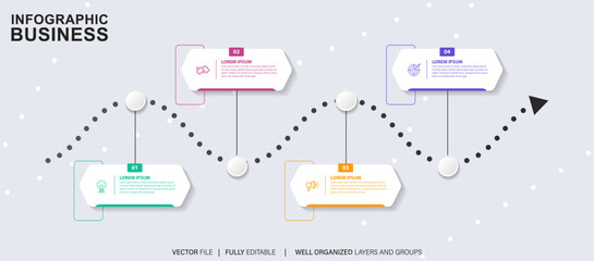 Presentation business infographic template vector.