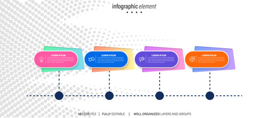 Presentation business infographic template with 4 options. Vector illustration.