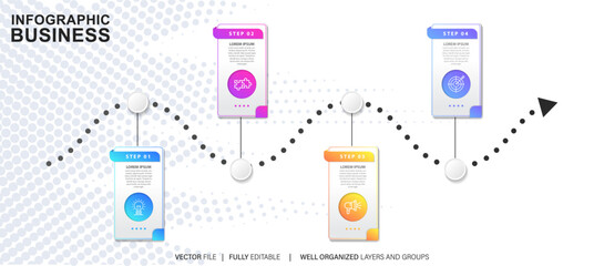 Presentation business infographic template with 4 options. Vector illustration.