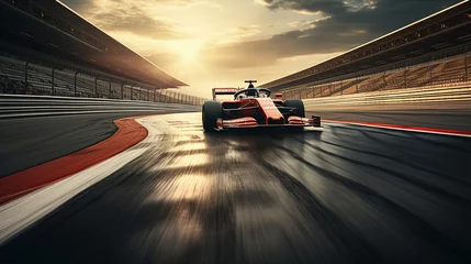 Foto op Plexiglas The Dynamic Transformation of an F1 Racing Track in Motion. Generative AI © coco