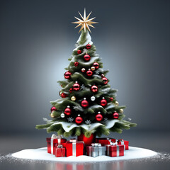 The Beauty of Christmas Tree Decorations.(Generative AI)