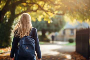 Kids heading off to school. 