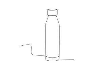 A simple glass tumbler. Tumbler one-line drawing