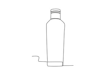 A stainless steel tumbler. Tumbler one-line drawing