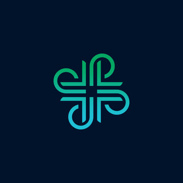 letter pl monogram initial logo design vector