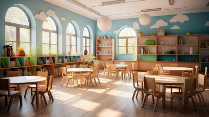 Innovative Learning Spaces. A Glimpse into the Modern Preschool Classroom. Generative AI