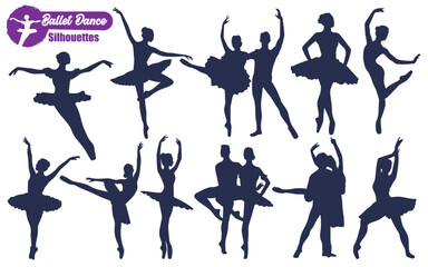 Ballet Dancing Silhouettes Vector illustration