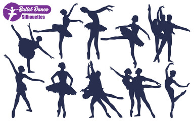 Ballet Dancing Silhouettes Vector illustration