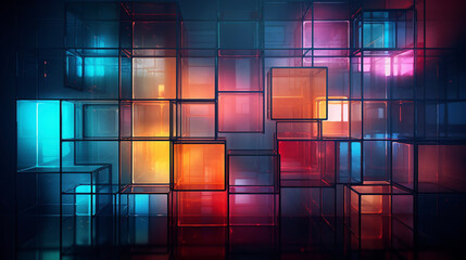 Colorful Glass Wall Panels Windows Background Multi Colored