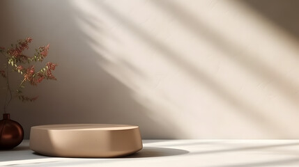 Luxury Organic Cosmetic Display with Dappled Sunlight