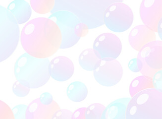 いっぱいのシャボン玉が浮かぶ背景イラスト