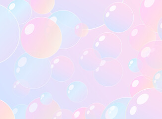 いっぱいのシャボン玉が浮かぶ背景イラスト