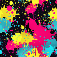 abstract paint splatters neon color spectrum seamless, pattern, texture, background