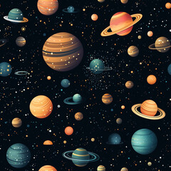 Fototapeta premium celestial bodies dark backgrounds seamless, pattern, texture, background