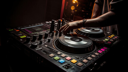 Naklejka premium The Artistry of DJ Music. Generative AI