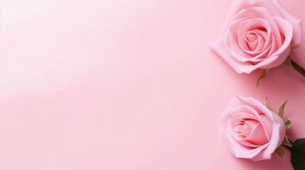 Fototapeta na wymiar Pink pastel background with pink roses