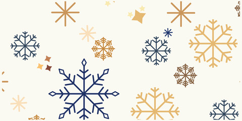 Modern Line Art Festive Design: Celebrate Christmas and the New Year with a beautifully crafted border of intricate snowflakes. 