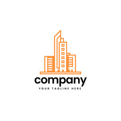 Fototapeta premium modern clean real estate building construction builders apartment house architecture skyline build business company minimalist logo