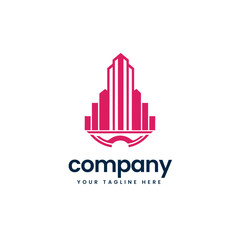 Obraz premium real estate building construction builders apartment house architecture skyline build business company minimalist logo