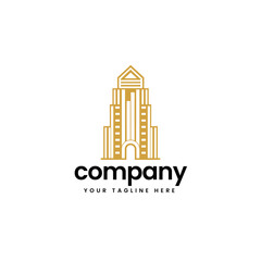 Fototapeta premium luxury abstract real estate building construction builders apartment house architecture skyline build business company minimalist logo