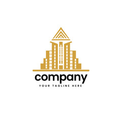 Fototapeta premium luxury clean real estate building construction builders apartment house architecture skyline build business company minimalist logo