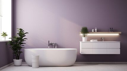 Fototapeta na wymiar modern bathroom design characterized by its clean and minimalistic lines