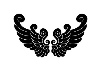 Obraz premium vector silhouette of angel wings tattoo design