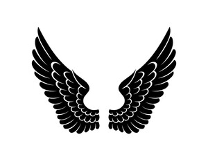 Obraz premium vector silhouette of angel wings tattoo design