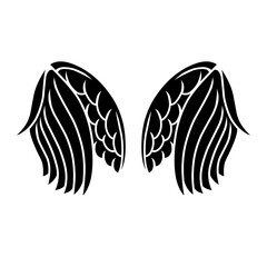 vector silhouette of angel wings tattoo design