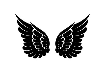 vector silhouette of angel wings tattoo design