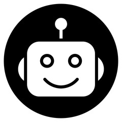 robot glyph icon